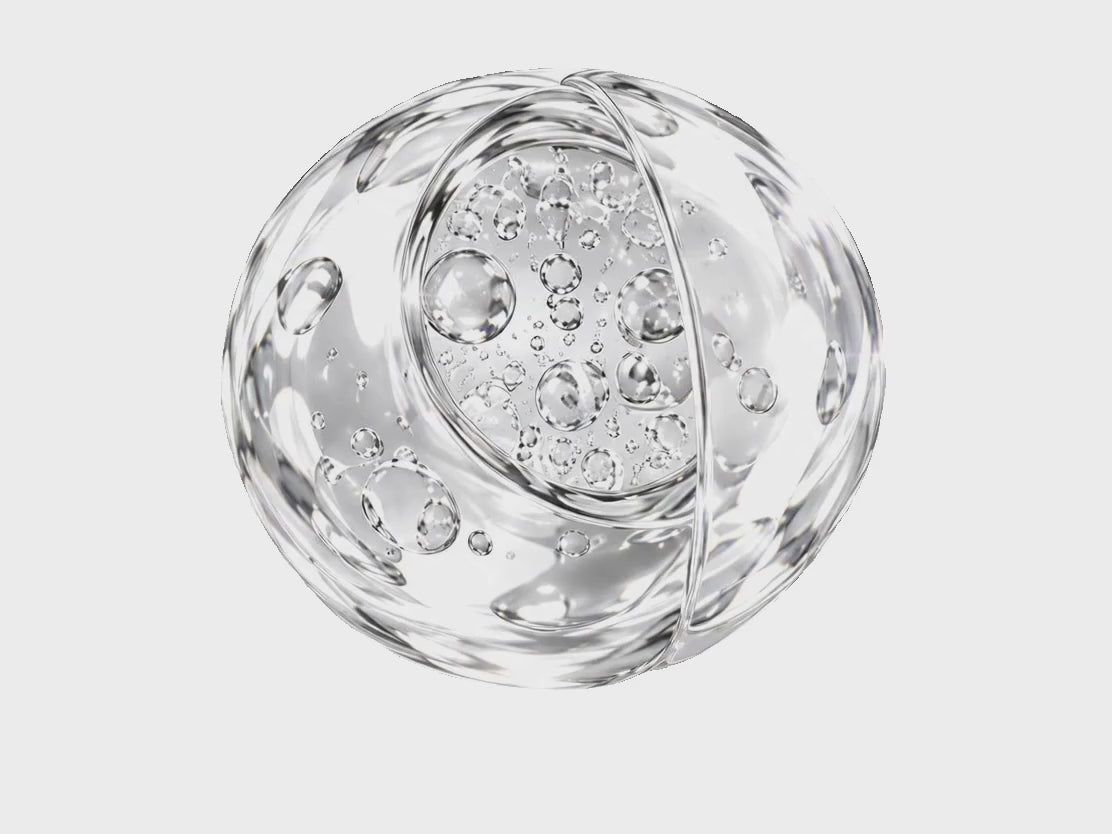 Conceptual glass-like illustration of an extracellular vesicle.